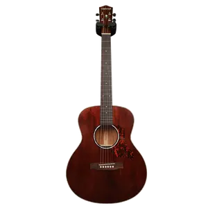 吉他批发商生产38英寸手工云杉身体OEM半原声电吉他黑色出售