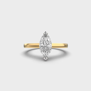 Bague de fiançailles APRICOT JEWELS 1CT avec diamant de laboratoire taille marquise |   Solitaire en or 14 carats certifié IGI, style hip-hop - Product Image 6