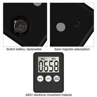 MHK575 Outils de cuisine, horloge magnétique LCD, grand écran LCD, minuteur de cuisine numérique, minuteur électronique carré pour aliments, compte à rebours