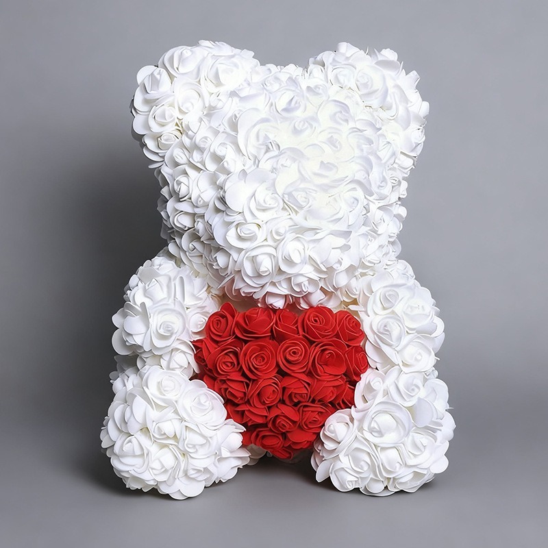 White bear red hearts