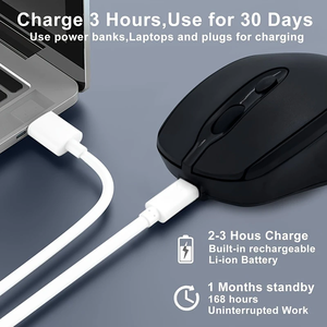 Ergonomic 1600DPI quang học không dây RGB Backlit Chuột chơi game có thể sạc lại 2.4GHz bt5.2 3D phong cách 4 nút cho MacBook máy tính bảng 2022 - Product Image 3