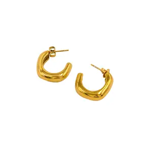 Instagram star new C-shaped cool wind unique geometric gold-plated earrings - part delivery package YS181