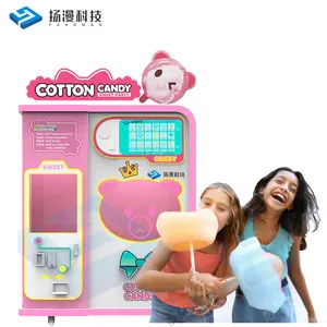 Yeni geliştirilmiş akıllı otomat otomatik temizleme pamuk şeker makinesi-çocuklar için popüler seçim peri ipi makinesi