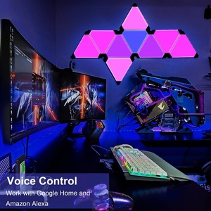 Hot bán sản phẩm thông minh tam giác RGB nhịp điệu phiên bản 6 hoặc 9 Gói Làm việc với Alexa LED Tường tấm ánh sáng - Product Image 3