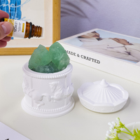 En gros, Kit d'art DIY pour peinture sur gypse, comprenant un ensemble de tasses vierges en plâtre et un kit d'art pour peinture à la main avec cristaux bruts, pour l'artisanat en cristal