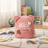 Sac à dos en peluche personnalisé pour enfants, sac à dos mignon en fourrure avec nom brodé, sac à bandoulière, cadeau de rentrée scolaire