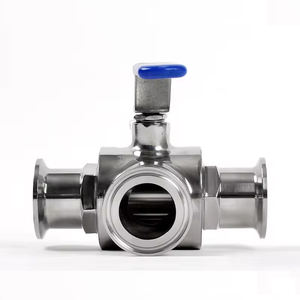 Vanne à bille sanitaire manuelle à <span class=keywords><strong>3</strong></span> voies en acier inoxydable 304 316l personnalisable OEM pour usage général - Product Image 3
