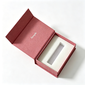 Ivory Board Rectangle <b>Gold</b> <b>Foil</b> Logo Satin Liner Sample Packaging High-End Rigid Cosmetic Boxes - Product Image 5