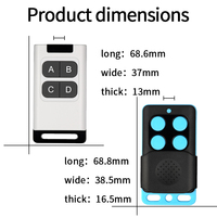 Télécommande multifréquence HFY TX35 en plastique avec arrêt automatique, code duplicable, portée de 30 m, double bouton 4 touches pour portes automatiques et voitures