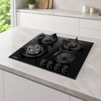 Cuisinière à gaz combinée 4 brûleurs de qualité commerciale, encastrable et portable, pour hôtels, voitures et usage domestique/extérieur