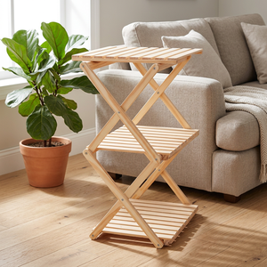 Étagère de rangement en bois naturel – Organisateur de chaussures et étagère à vêtements en bois de radiata durable à 2/3/4 niveaux pour la maison - Product Image 5