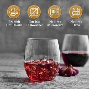 Copa de Vino de Plástico PET Reutilizable y Personalizada Sin Tallo al Por Mayor de Alta Calidad, 16oz con Forma de Huevo para Champaña - Product Image 5