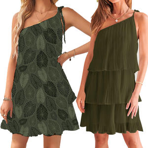 Nuovo Abito Corto Stile Spiaggia Hawaii 2025 Monospalla a <span class=keywords><strong>Tre</strong></span> Strati con Stampa Personalizzata - Product Image 1