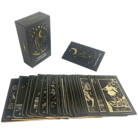 Jeu de tarot personnalisé 78 bords dorés Cartes de tarot en papier pour débutants avec guide pour les fêtes et les jeux