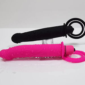 10 Bouchons anaux postérieurs en silicone à 10 fréquences, double gode, anneau de blocage du sperme, masturbation masculine BQ109, 100% étanche, vaporisateur retardateur - Product Image 1