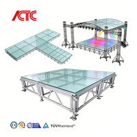 Plateformes de scène modulaires en aluminium et verre de haute qualité, robustes, avec une capacité de charge de 750 kg, pour les événements en plein air, les mariages, les fêtes