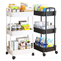 Chariot de rangement multifonctionnel en plastique à roulettes pour salon, chariot de travail, chariot utilitaire en plastique pour outils et services