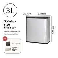 Poubelle murale en acier inoxydable anti-flexion pour salle de bain, conteneur de rangement domestique, poubelle de cuisine