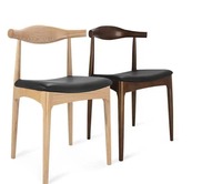 Chaise de salle à manger en cuir de corne de vache au design classique moderne, bon prix, mobilier de restaurant en bois pour la cuisine et l'hôpital