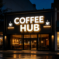 Enseignes lumineuses LED 3D étanches, enseignes lumineuses extérieures personnalisées pour les marques de détail et les cafés