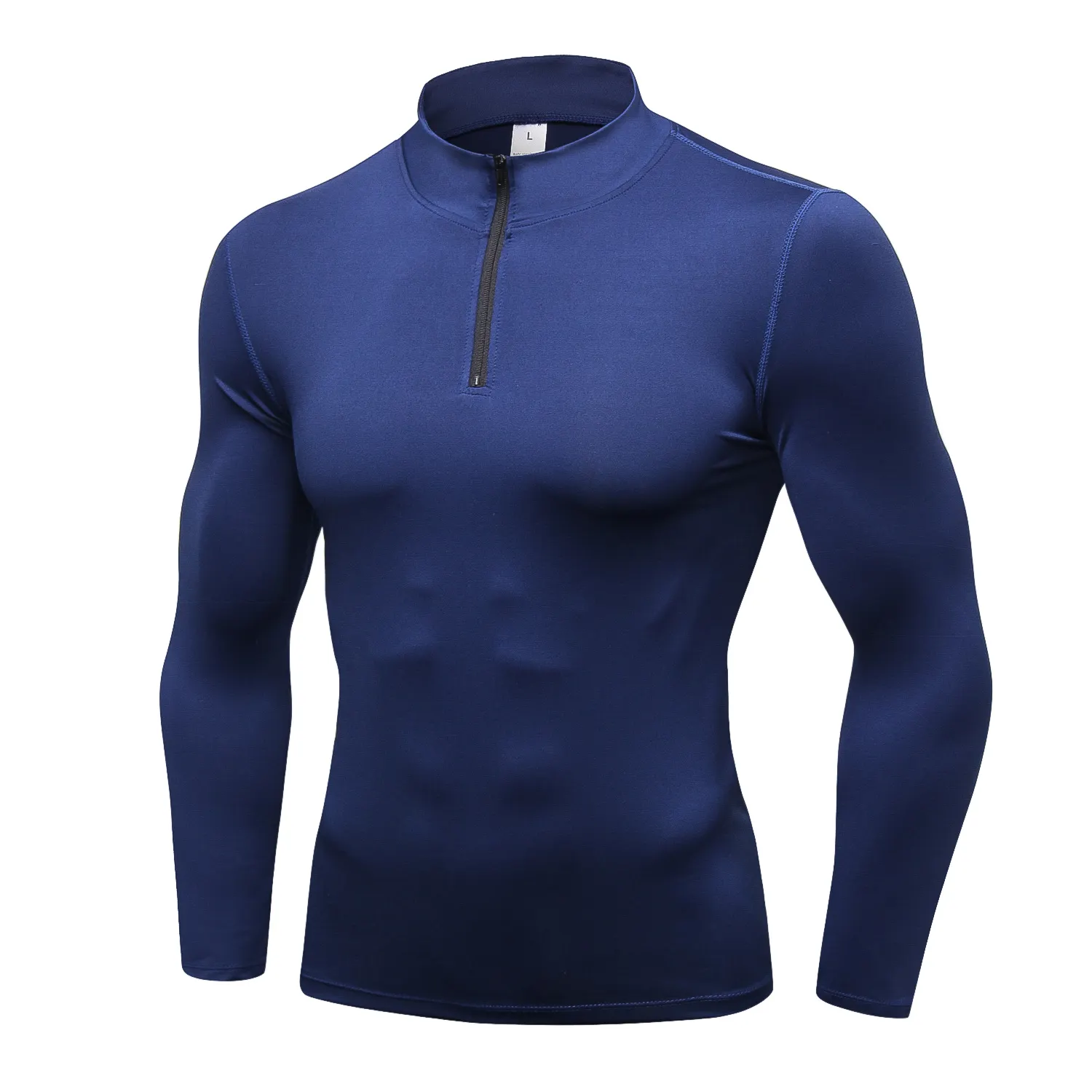 Mens Compression Top Base Layer Long Sleeve for Men 1/4 Zip Cool Dry Polo T-Shirt Mens T Shirt for Gym Sports Workout