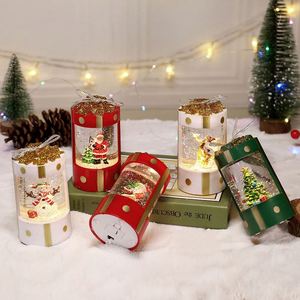 Caja de Regalo Navideña de Plástico con Luz LED Interior Rellena de Agua, Caja Musical a Pilas y Linterna de Viento, Decoración de Escena Pequeña - Product Image 2