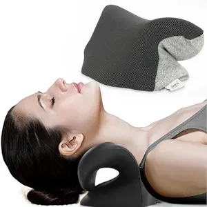 New Design Memory Foam Cervical Traction Device Neck Stretcher Pillow Neck Shoulder Relaxer With Removable Pillowcase