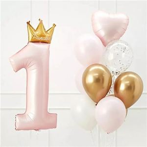 ลูกโป่งฟอยล์รูปมงกุฎและเจ้าชายขนาด40นิ้วอุปกรณ์ตกแต่งงานวันเกิด1st วันครบรอบ1ปีของเด็กผู้ชายเด็กผู้หญิง - Product Image 3