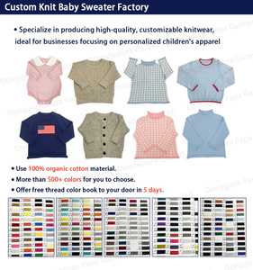 Maglione a Collo Alto per Bambini in Cotone 100% Organico, Pullover a Quadretti per Bambini, Maglieria Spessa 7GG per Autunno e Inverno - Product Image 6