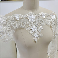 Dentelle à fleurs 3D bricolage à la main robe de mariée voile couture accessoires décoratifs