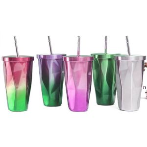 Vasos Personalizados al por Mayor para Fiestas, Coloridos, de Acrílico y Acero Inoxidable, Vasos Delgados con Adhesivos Decorativos, 500 ml, Regreso a Clases, ROMAR - Product Image 1