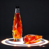 Conception d'usine OEM 350ml 500ml 750ml Verre Vin Liqueur Bouteille Verre Brandy Gin Rhum Tequila Vodka Spiritueux Bouteille avec bouchon à vis
