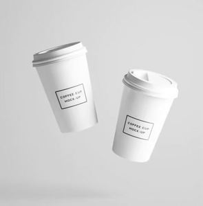 Gobelet en papier simple, blanc, élégant et personnalisable à paroi simple avec couvercle pour café et boissons - Product Image 4