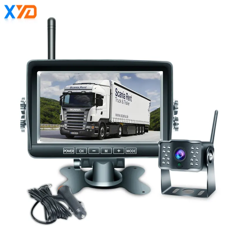 XYD Vendor Wireless Car Monitor Digital 2.4g Wireless Monitor Solution 7 inch car Wireless monitor truck system camera