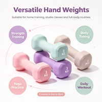 Haltères hexagonaux Macaron pour l'aérobic en intérieur, équipement de fitness pour femmes débutantes, perte de graisse, mise en forme, entraînement de force, petits haltères