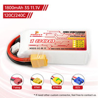 PONFLY 1800mAh 3S 11.1V 120C 240C Batterie Lithium Polymère Rechargeable 1800mAh 14.8V 22.2V 4S 6S pour Drone FPV à Voilure Fixe Télécommandé