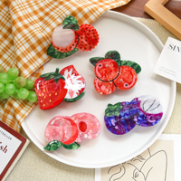 Pinzas para el Cabello con Diseño de Frutas DD, Pinzas de Acetato con Forma de Lichi y Arándano, Accesorios para el Cabello al por Mayor para Mujeres y Niñas