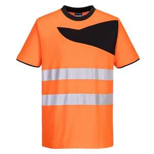 PORTWEST - PW213OBRXL PW2 <b>High</b> visibility short sleeve orange/black <b>T</b>-<b>shirt</b> - EAN 5036108356249 HI-<b>VIS</b> WORKWEAR - Product Image 1
