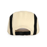 Casquettes de baseball en coton bicolores beige et noir avec bordure contrastante, logo personnalisé, fournisseur en gros, exportateur en vrac