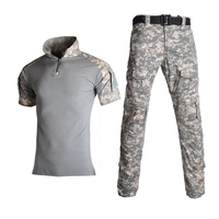 Chemise tactique à manches courtes pour homme, uniforme de sport de plein air, ensemble camouflage Frogman, pantalon tactique pour homme