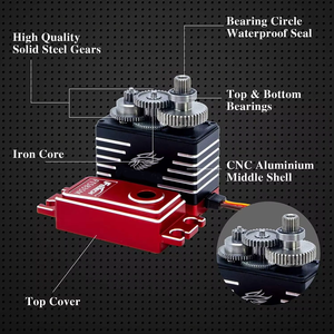 Servomotor de Alto Torque de 35 KG, Totalmente Metálico, para Drones, Aviones RC, Brazos Robóticos, Modelos de Acero y Aluminio, 3 Piezas - Product Image 5