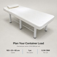 Table de massage robuste à structure métallique avec rails transversaux renforcés, six pieds, étagère de rangement et base fixe pour salons de beauté très fréquentés