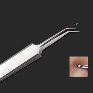 Bán Sỉ Thép Không Gỉ Blemish Bác Sĩ Da Liễu Lớp Mũi Mụn Comedone Extractor Tool Mụn Kim Off Remover Tweezer - Product Image 4