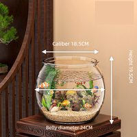 Bol rond en plastique écologique pour poissons, tortues, aquarium, décoration d'intérieur, accessoire pour aquarium