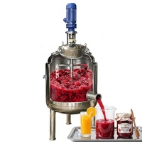 Ketel Reaksi Vakum Pemanas Pengaduk Dinding Anti Karat Baja Tahan Karat untuk Jus dan Selai