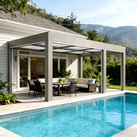 Pergola en aluminium robuste 10x12 pieds, gazebo, pavillon, imperméable, coupe-vent, toit à lamelles motorisé et télécommandé, réglable