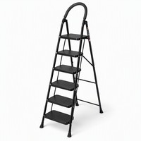 Escabeau pliant portable pour la maison, échelle pliante avec main courante de sécurité et pédale antidérapante pour usage domestique en intérieur
