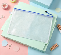Organisateur de documents transparent en PVC imperméable avec fermeture éclair, format A4, sac de papeterie adapté à l'école et au bureau