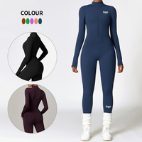 Body de yoga une pièce personnalisé pour femmes à manches longues contrôle du ventre combinaisons respirantes maigres pour ensembles de remise en forme Gym