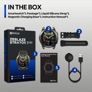 1.43'' AMOLED 466*466 GPS Wrist Heart Rate Pulse Ox Blood Oxygen Saturation Monitor 400mAh Smart Watch Zeblaze Stratos 3 Pro - Product Image 6